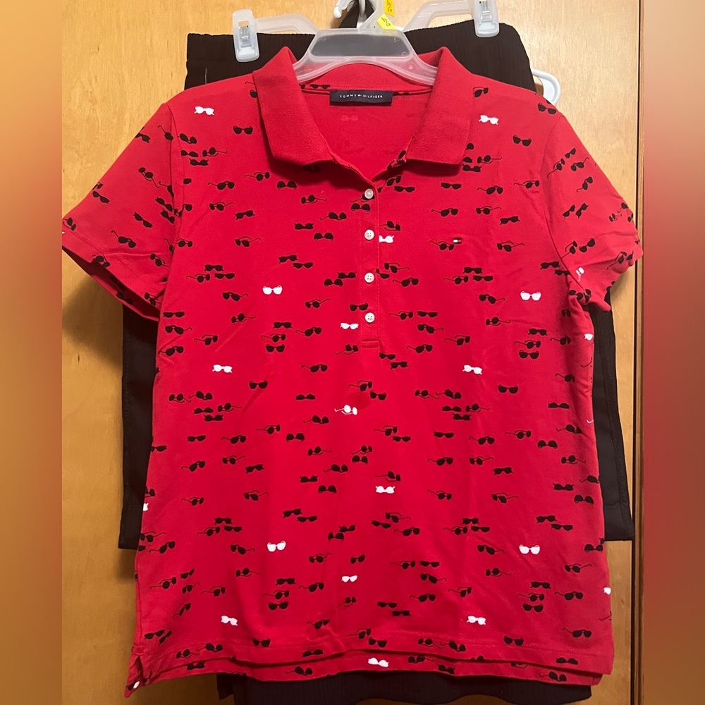 Red Polo with shades detail